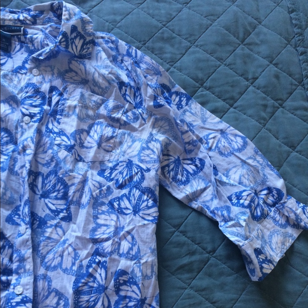 Butterfly button down blouse